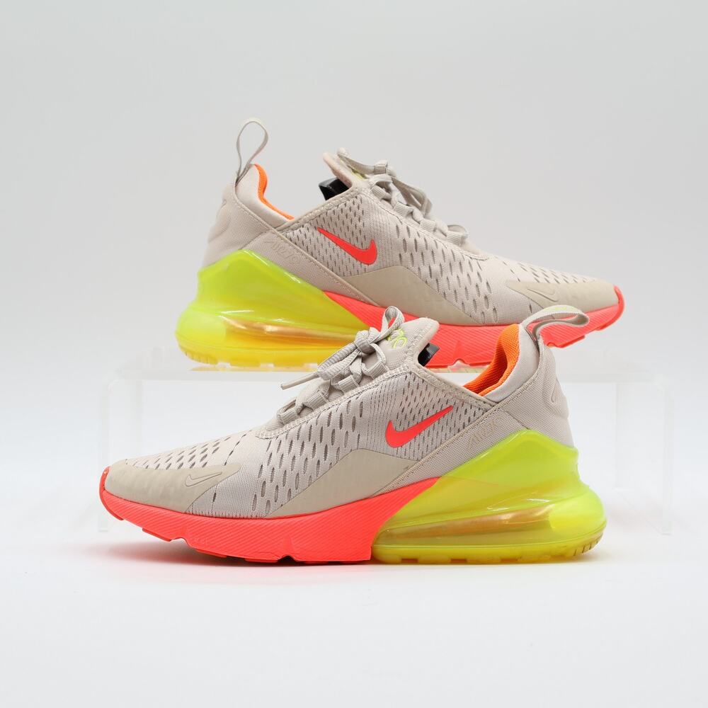 Nike Air Max 270 Running Women's Sneakers Size 6.5 Beige Volt Orange